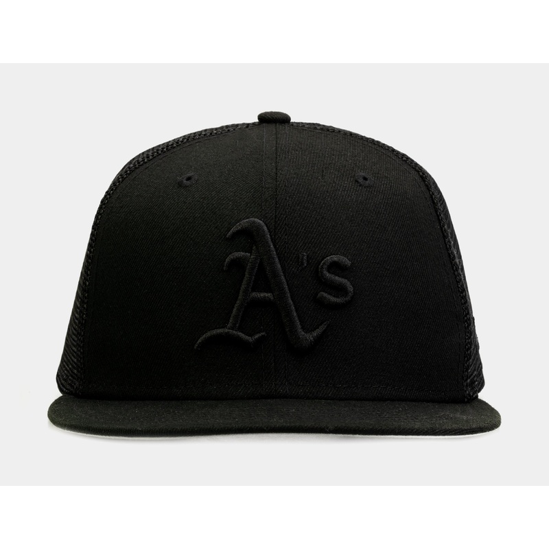 Oakland A’s Blackout 9Fifty Trucker Mens Hat (Black)