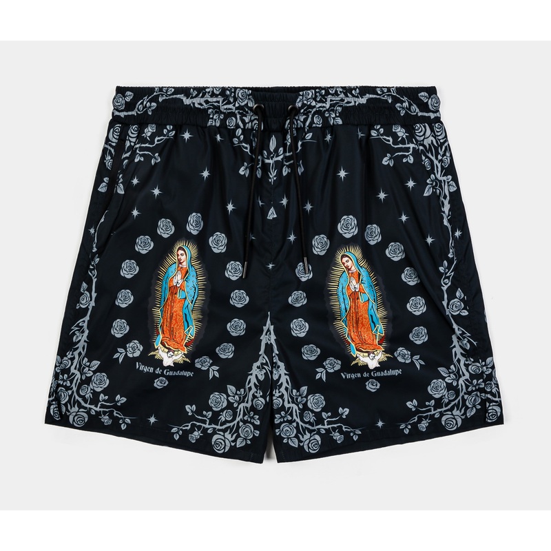 Rose Guadalupe Mesh Mens Shorts (Black/Grey)