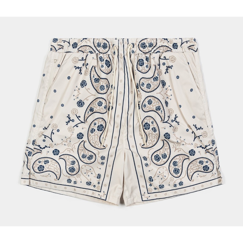 Rose Paisley Hybrid Mens Shorts (Beige/Navy)