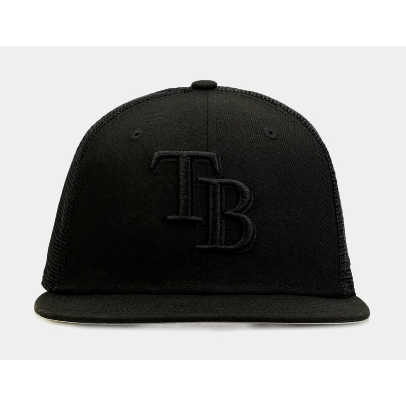 Tampa Bay Rays Blackout 9Fifty Trucker Mens Hat (Black)