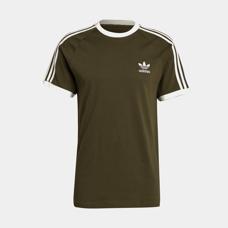 Adicolor 3 Stripe Mens Short Sleeve Shirt (Green)