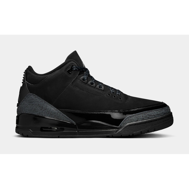 Air Jordan 3 Retro Black Cat Mens Lifestyle Shoes (Black/Dark Charcoal/Black) Free Shipping