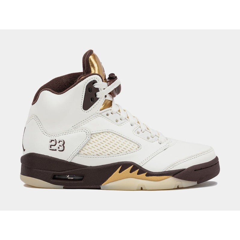 Air Jordan 5 Retro Golden Ticket Womens Lifestyle Shoes (Earth/Metallic Gold/Sail/Muslin)