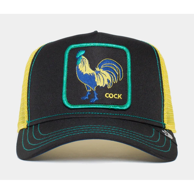 Cock Trip Trucker Mes Hat (Black/Yellow)