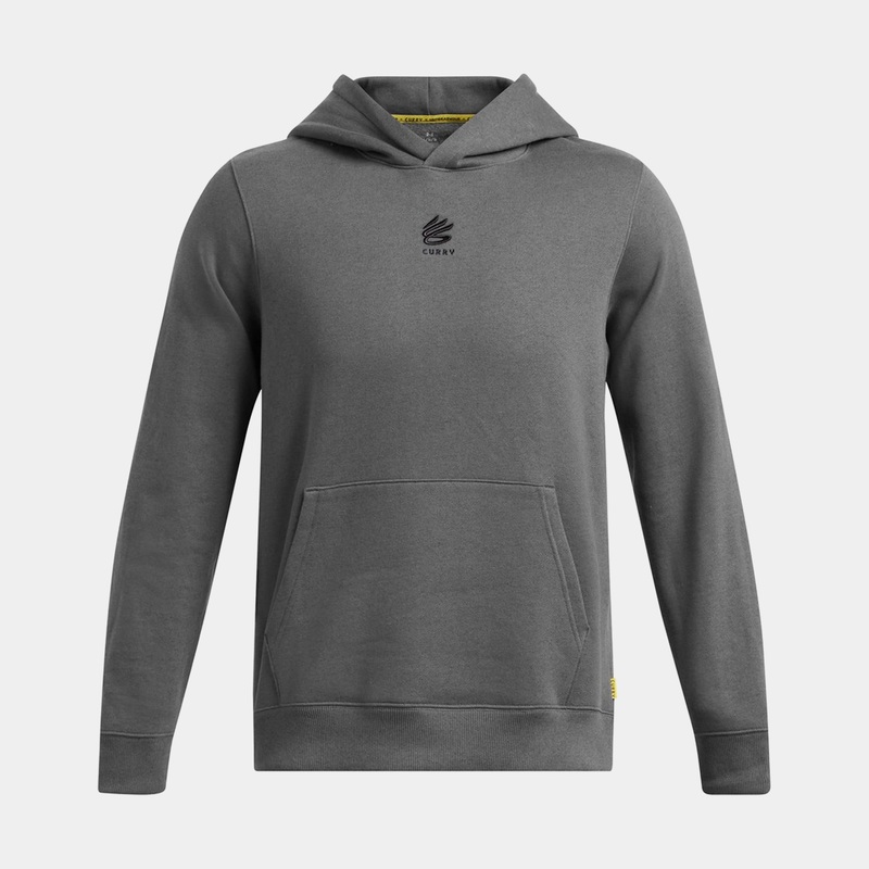 Curry Splash Pullover Mens Hoodie (Grey/Black)