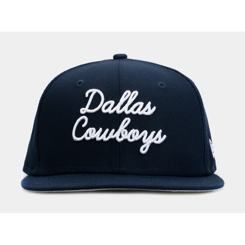 Dallas Cowboys Script 59Fifty Mens Fitted Hat (Blue)
