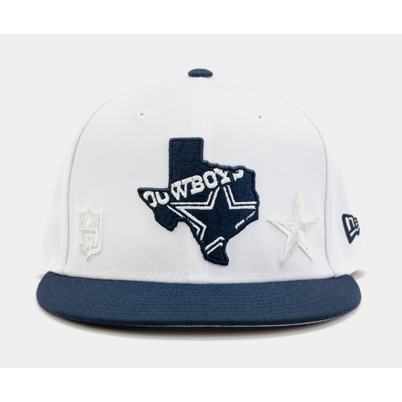 Dallas Cowboys State 59Fifty Mens Fitted Hat (White/Blue)