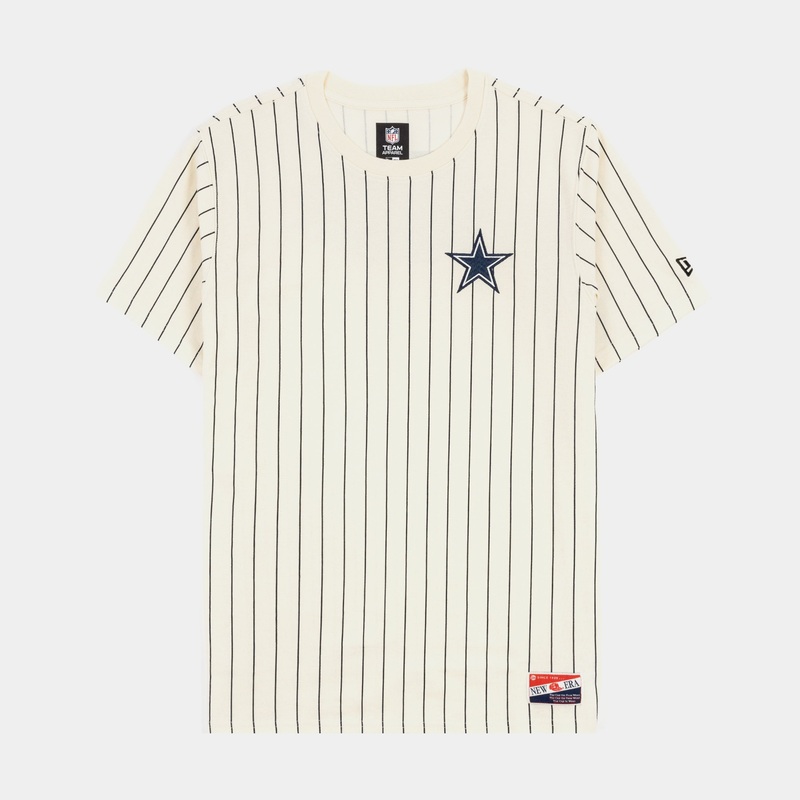 Dallas Cowboys Throwback Mens Short Sleeve Shirt (Beige/Blue)
