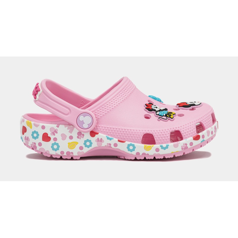 Disney Minnie Mouse Classic Clog Infant Toddler Sandals (Pink/White)