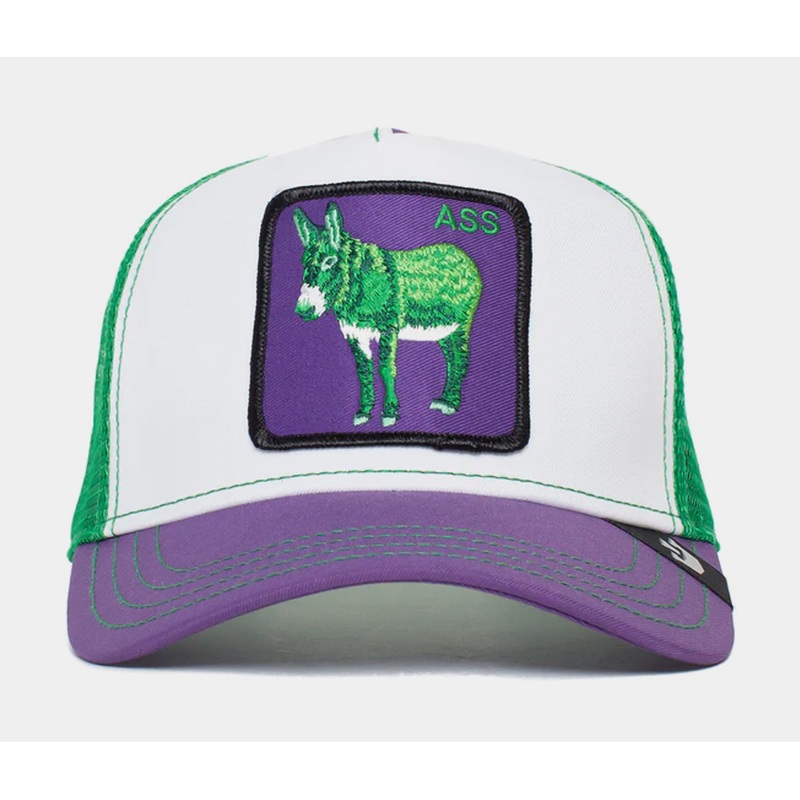 Donkey Trip Trucker Mens Hat (Purple/Green)