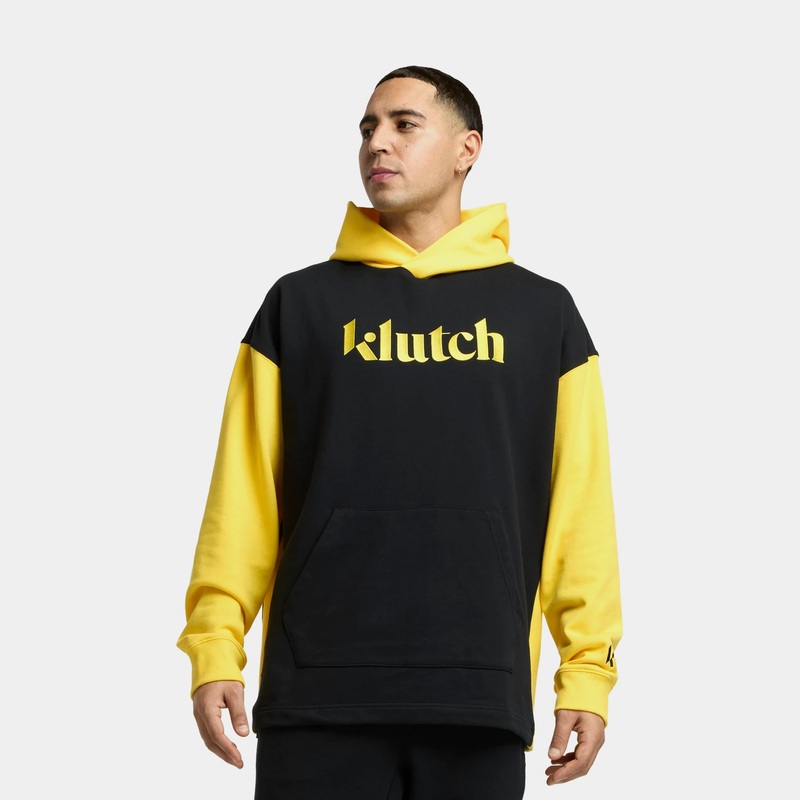 Klutch Fleece Pullover Mens Hoodie (Black/Yellow)