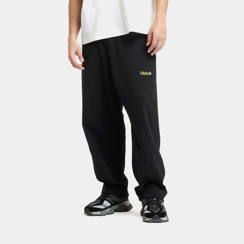 Klutch Fleece Ribbed Mens Pants (Black/Yellow)
