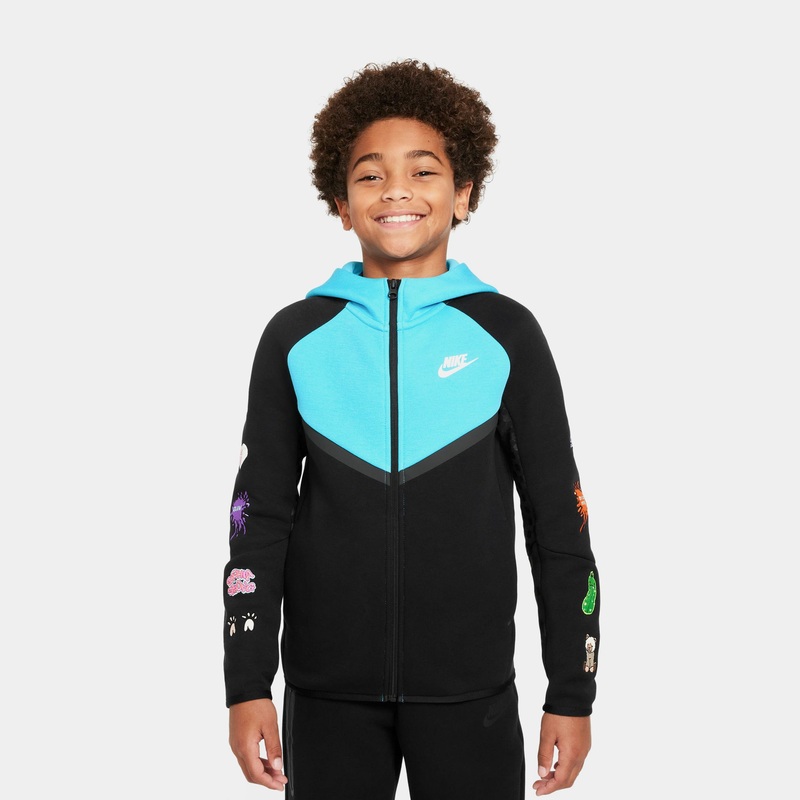 NSW Tech Fleece Full Zip Grade School Hoodie (Black/Blue)