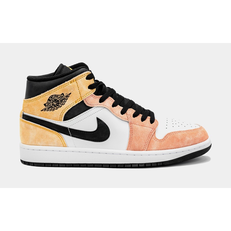 Air Jordan 1 Retro Mid Flight Club Mens Lifestyle Shoes (Pink/Black)