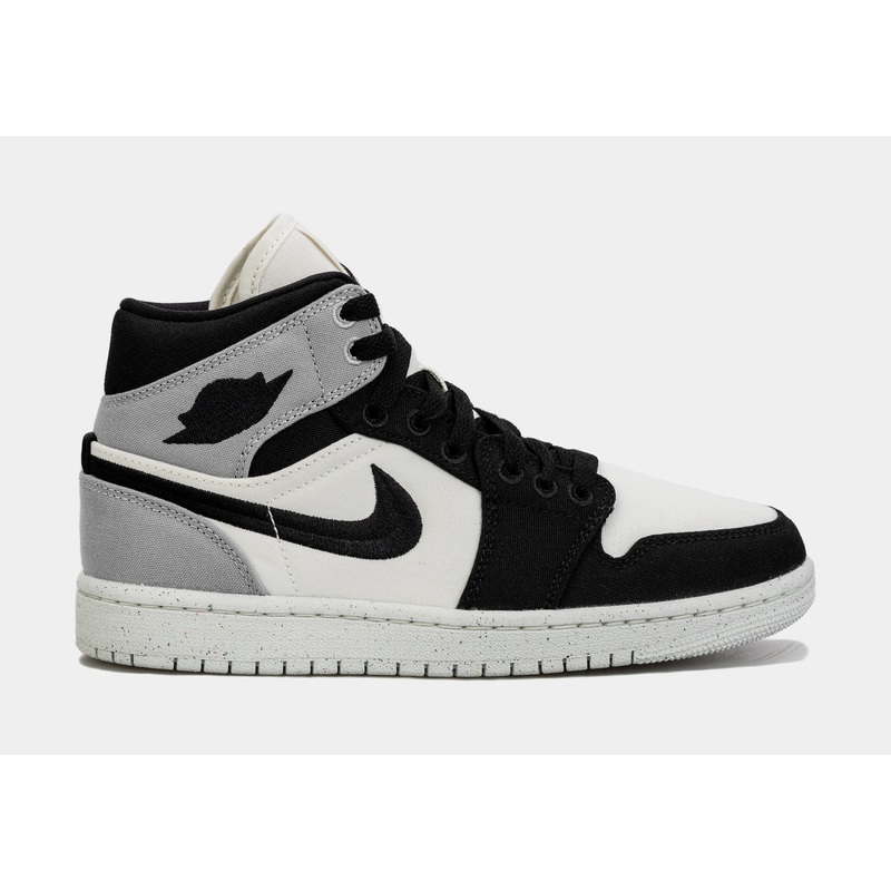 Air Jordan 1 Retro Mid SE Light Steel Grey Womens Lifestyle Shoes (Black/Grey)