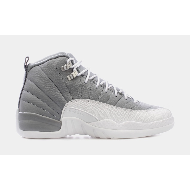 Air Jordan 12 Retro Stealth Grade School Lifestyle Shoes (Grey/White) Free Shipping