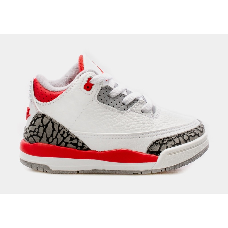 Air Jordan 3 Retro OG Fire Red Infant Toddler Shoes (White/Red) Free Shipping