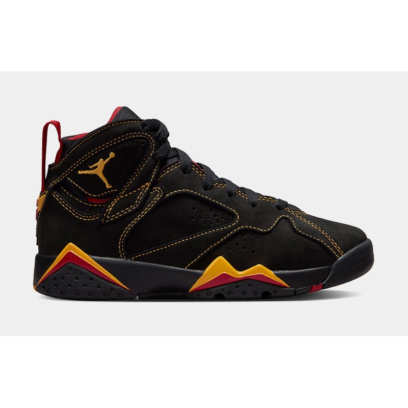 Air Jordan 7 Retro Citrus Grade School Lifestyle Shoes (Black/Red)