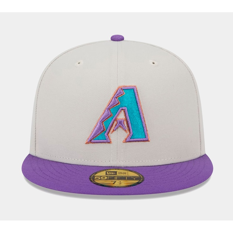 Arizona Diamondbacks Varsity Letter 59FIFTY Mens Fitted Hat (White/Purple)