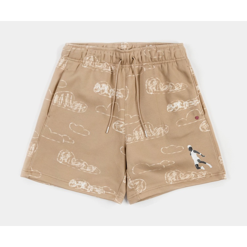 Artist Series by Parker Duncan Brooklyn Fleece Womens Shorts (Beige)
