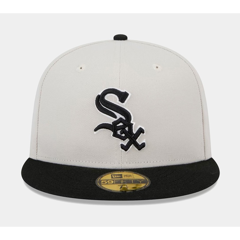 Chicago White Sox Varsity Letter 59FIFTY Mens Fitted Hat (White/Black)
