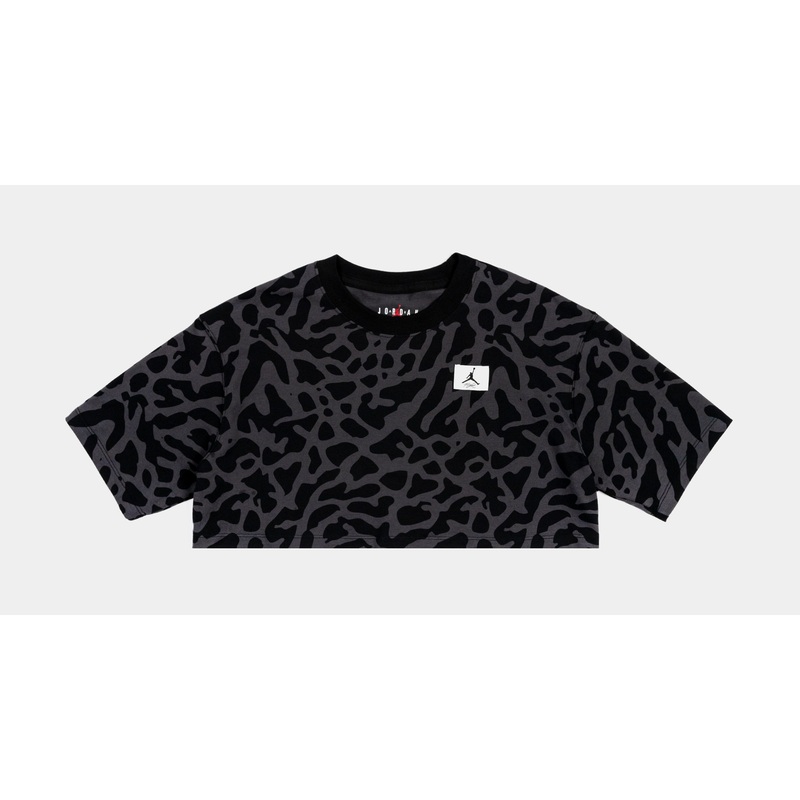 Cropped GFX Womens Short Sleeve Shirt (Black/Grey)