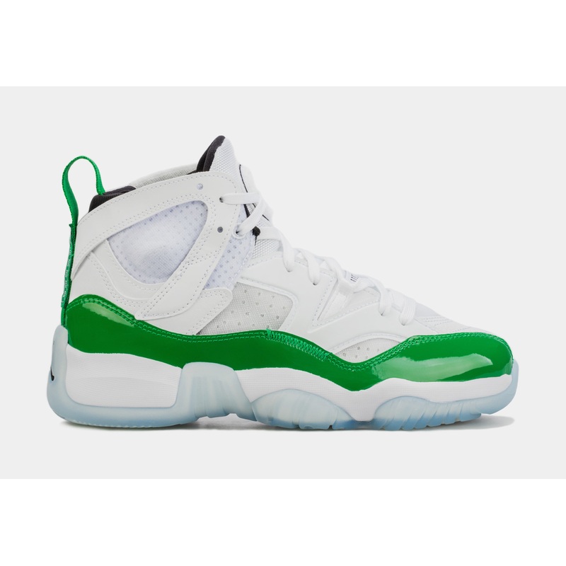 Jumpman Two Trey Grade School Basketball Shoes (White/Green)