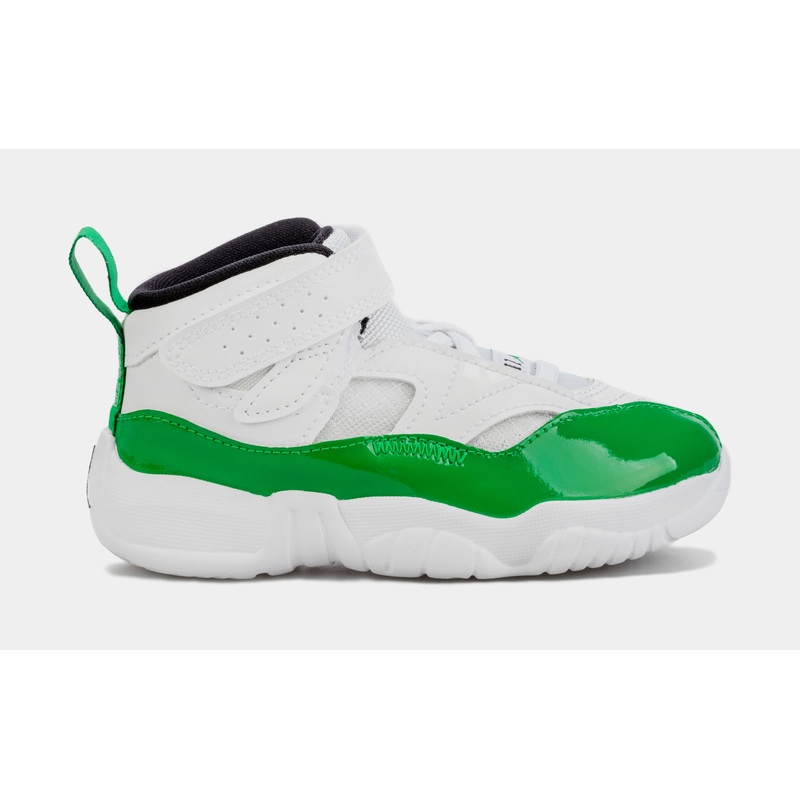Jumpman Two Trey Infant Toddler Basketball Shoes (White/Green)