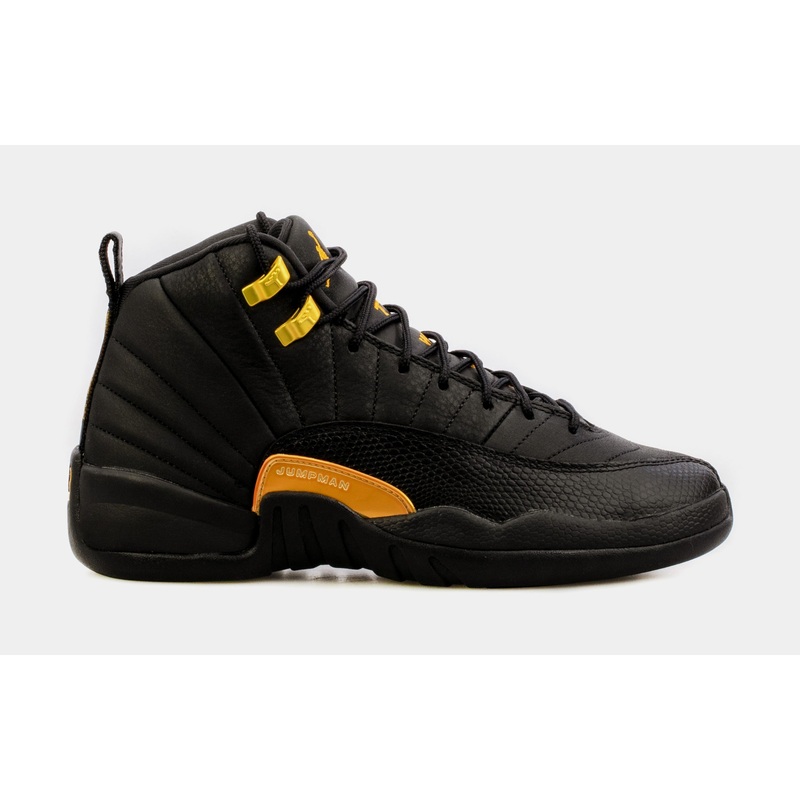 Air Jordan 12 Retro Black Taxi Grade School Lifestyle Shoes (Black)  Free Shipping