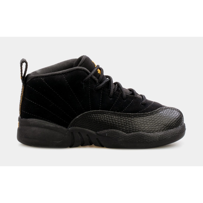 Air Jordan 12 Retro Black Taxi Infant Toddler Lifestyle Shoes (Black) Free Shipping