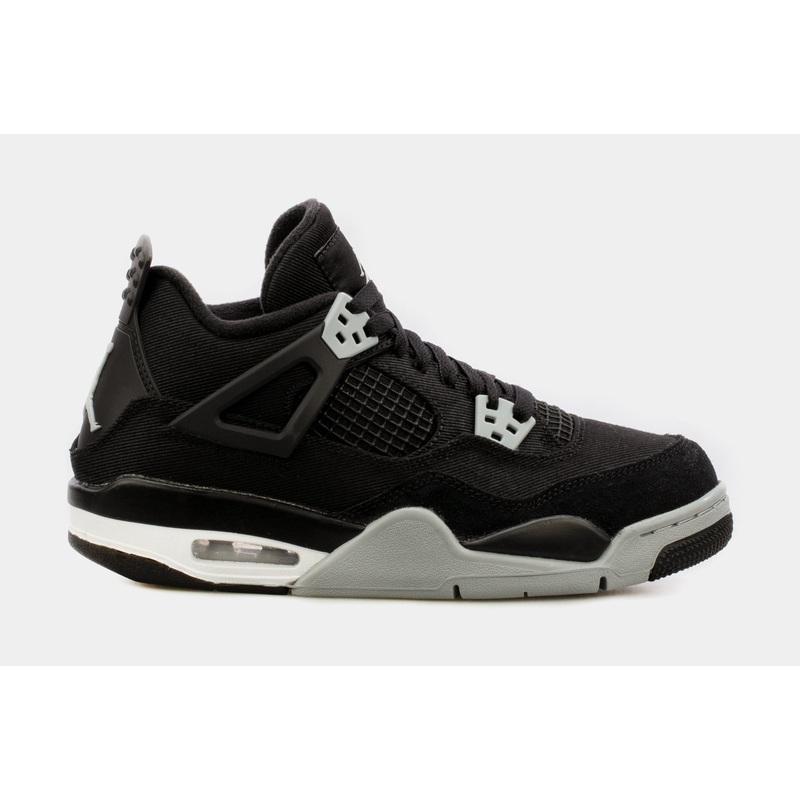 Air Jordan 4 Retro SE Black Canvas Grade School Lifestyle Shoes (Black/Grey) Limit One Per Customer