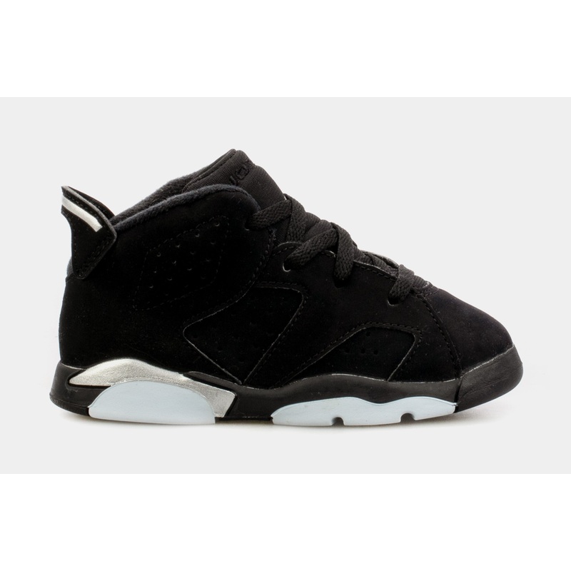 Air Jordan 6 Black Metallic Infant Toddler Lifestyle Shoes (Black) Free Shipping