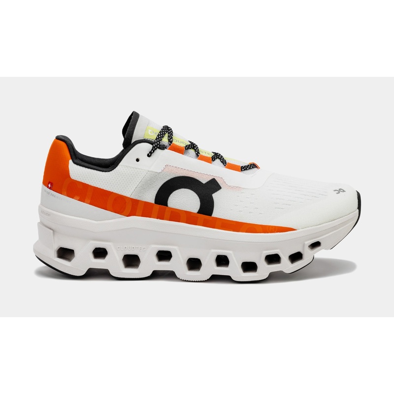 Cloudmonster Mens Running Shoes (Undyed White/Flame)