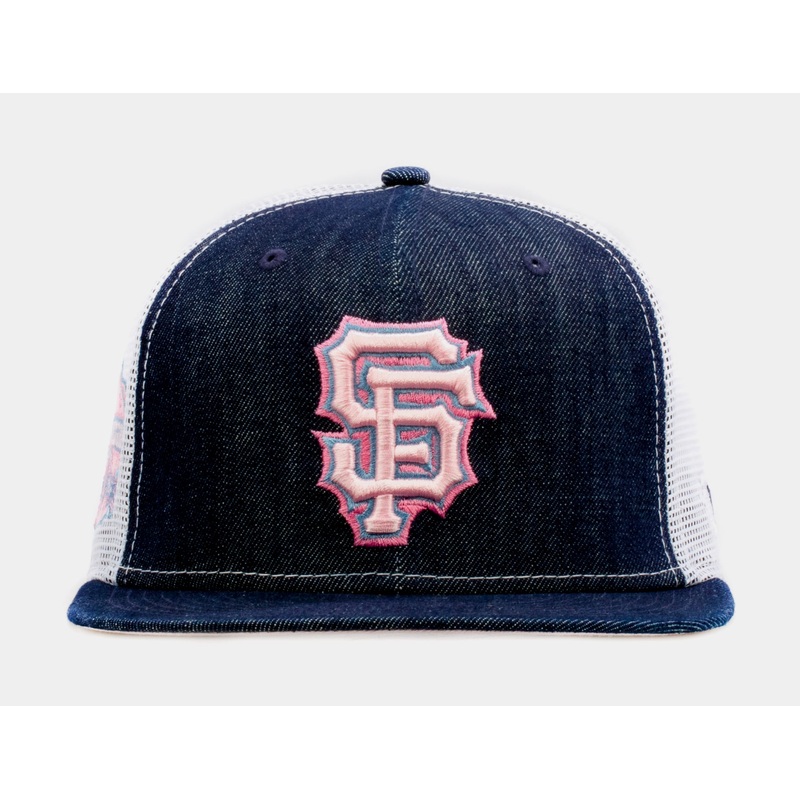 Exclusive Denim Trucker San Francisco Giants 9Fifty Mens Snapback Hat (Blue/Pink)