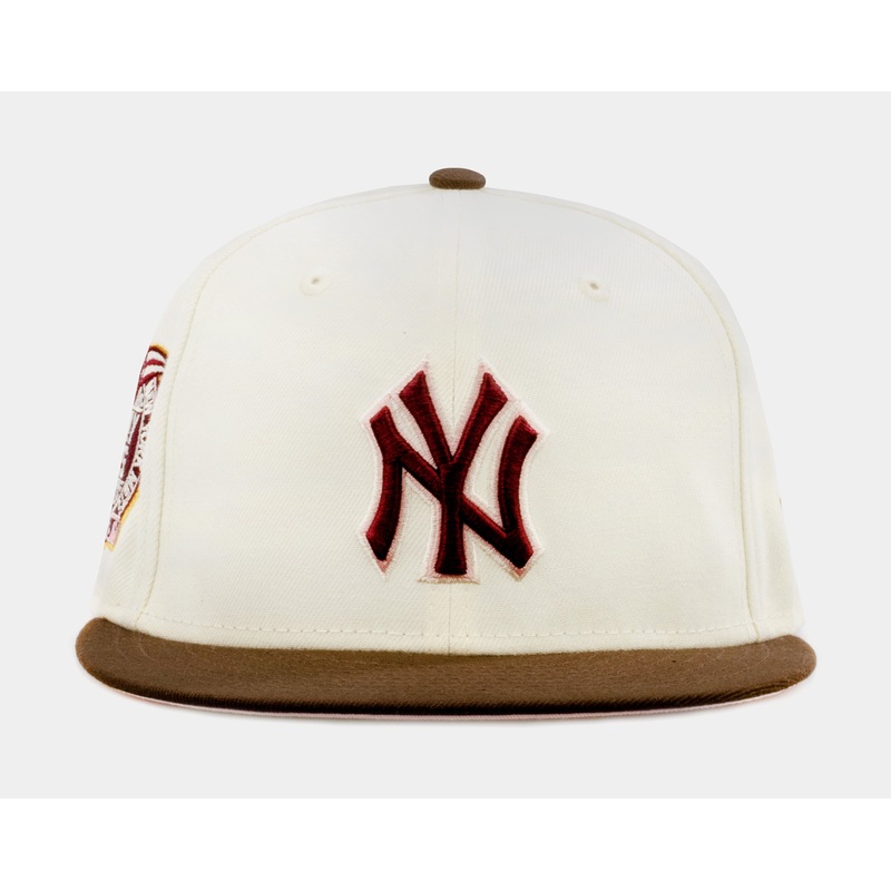 Exclusive New York Yankees Cherry Blossom 59Fifty Mens Fitted Hat (Beige/Pink)