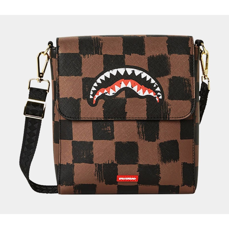 Sharks In Paris Sling Crossbody Mens Bag (Brown)