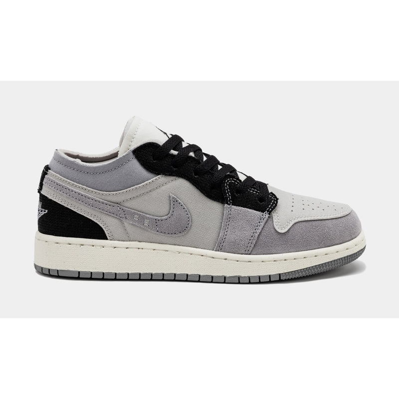Air Jordan 1 Retro Low Craft Cement Grey Grade School Lifestyle Shoes (Tech Grey/Black)