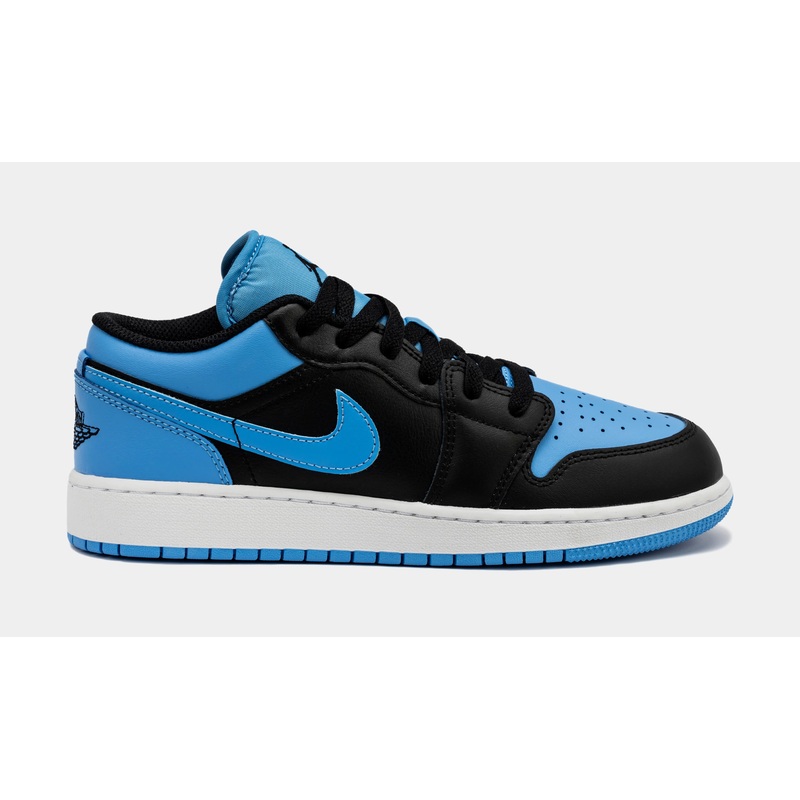 Air Jordan 1 Retro Low University Blue Grade School Lifestyle Shoes (Black/University Blue)