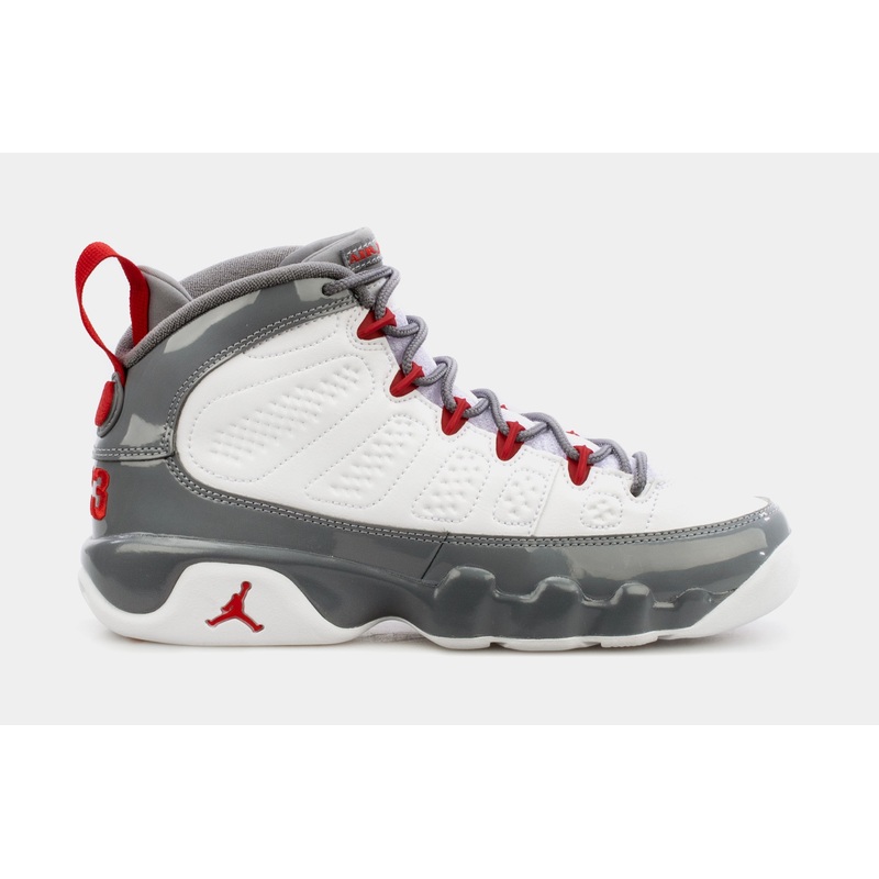 Air Jordan 9 Retro Fire Red Grade School Lifestyle Shoes (White/Red) Free Shipping
