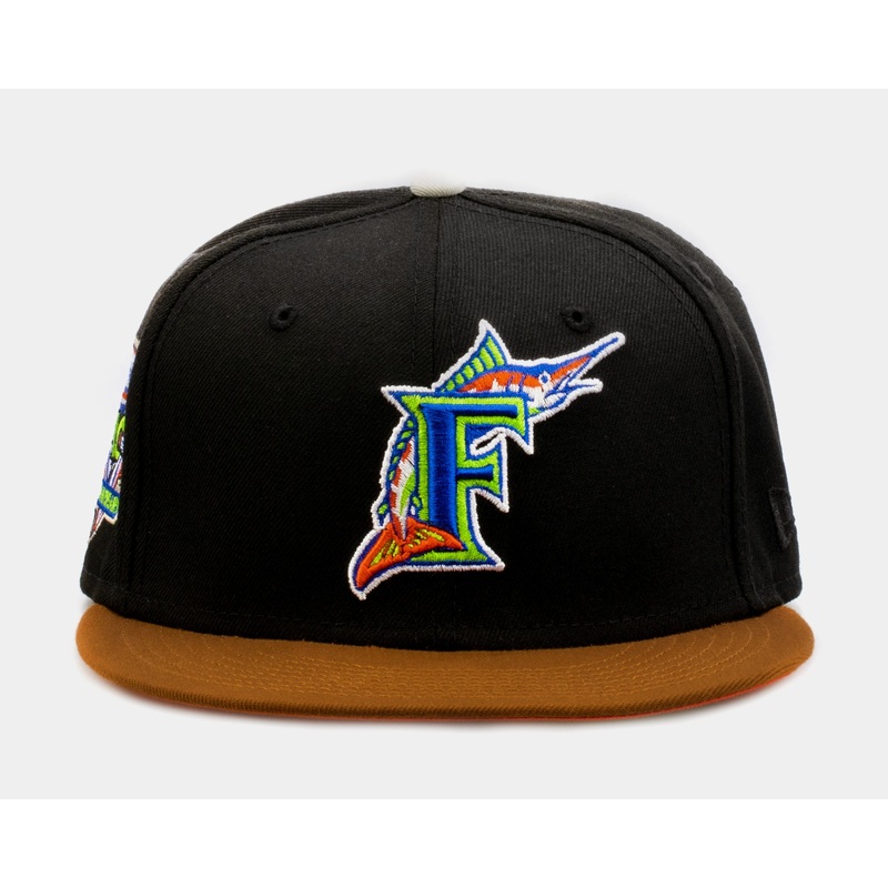 Exclusive Gingerbread Florida Marlins 59Fifty Mens Fitted Hat (Black/Brown)