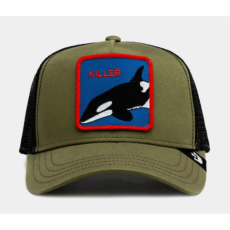 Exclusive Whale Palace Trucker Mens Hat (Olive/Black)