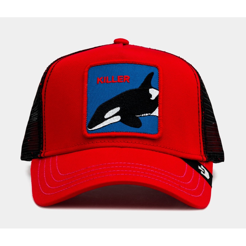 Exclusive Whale Palace Trucker Mens Hat (Red/Black)