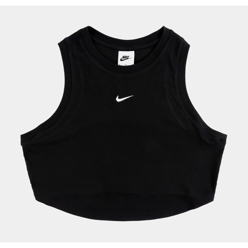 Sport Essentials Ribbed Womens Tank Top (Black/White)