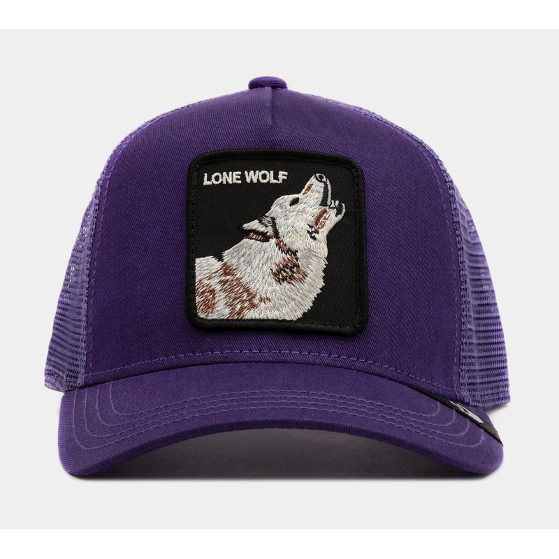 The Lone Wolf Trucker Mens Hat (Purple)