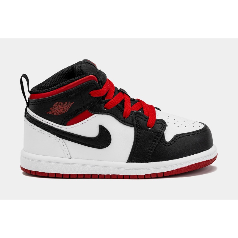 Air Jordan 1 Retro Mid Gym Red Infant Toddler Lifestyle Shoes (White/Red)