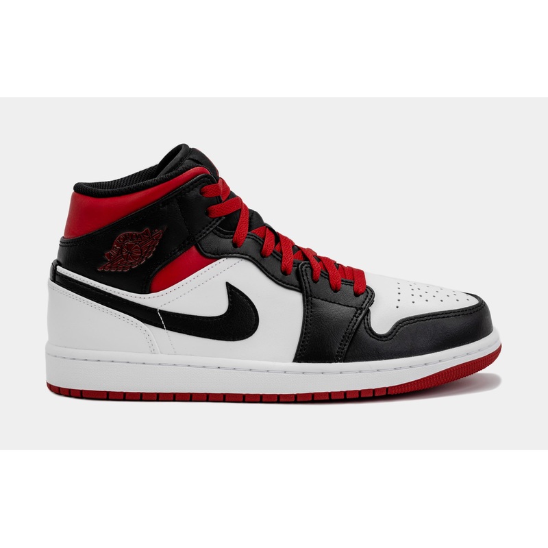 Air Jordan 1 Retro Mid Gym Red Mens Lifestyle Shoes (Black/Red)
