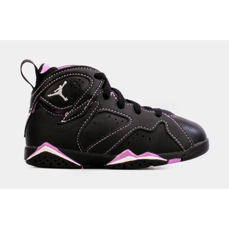 Air Jordan 7 Retro Barely Grape Infant Toddler Lifestyle Shoes (Black/Purple)
