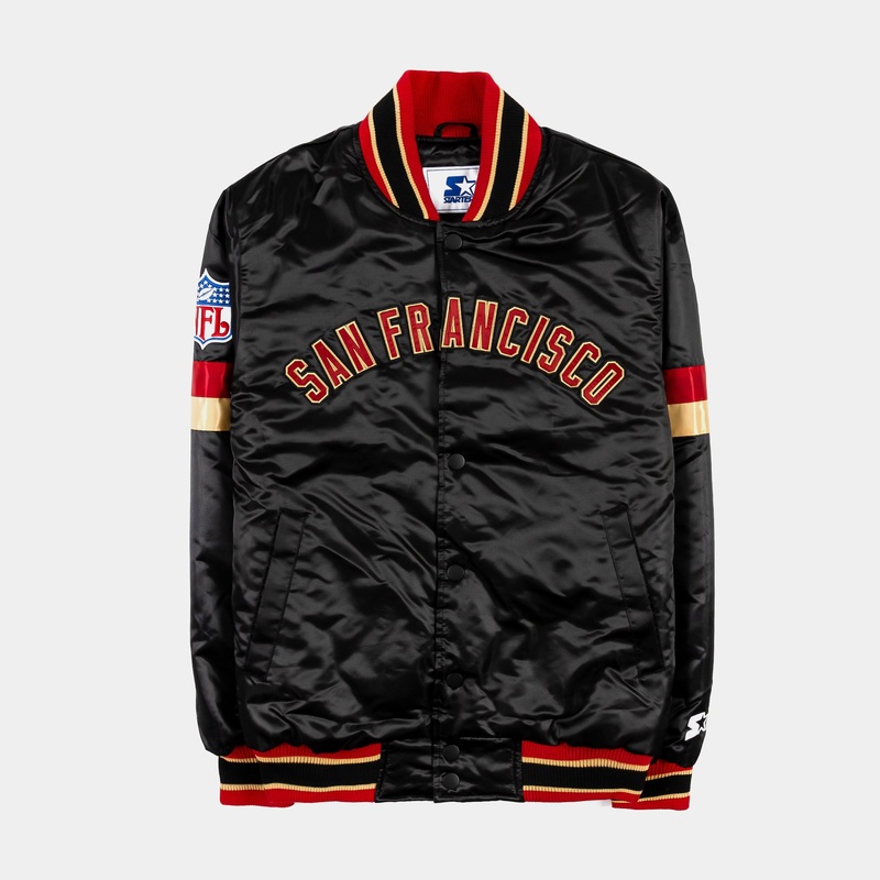 Exclusive San Francisco 49ers Home Game Varsity Mens Jacket (Black/Red)