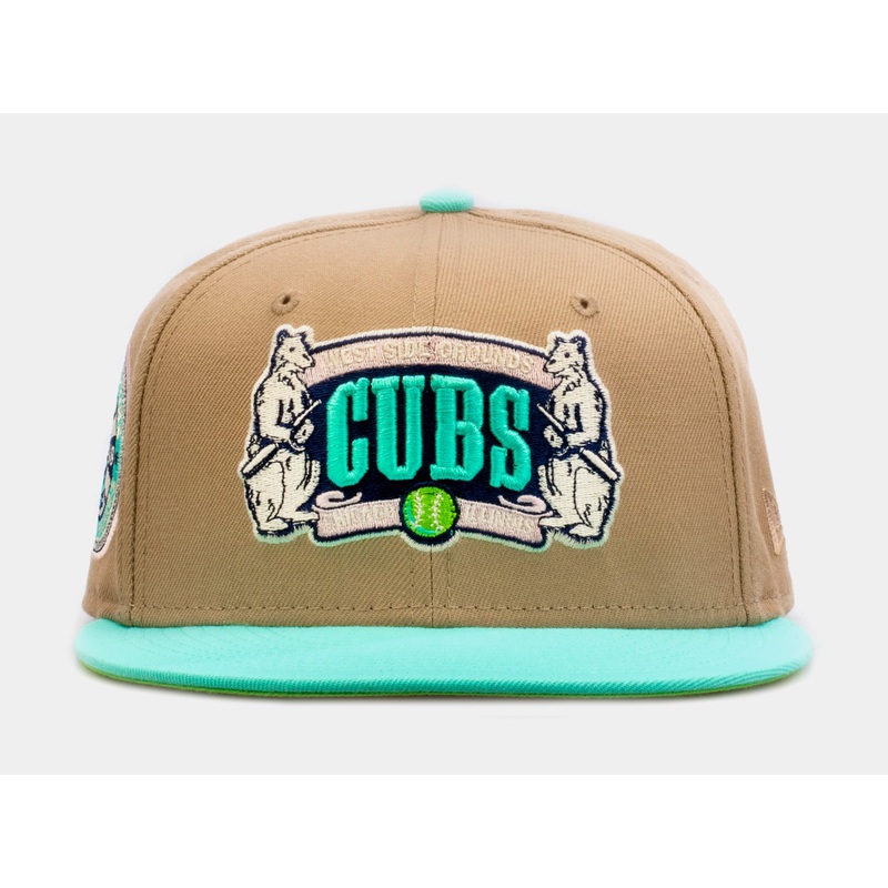 Exclusive Winter Wonderland Chicago Cubs 59Fifty Mens Fitted Hat (Beige/Blue)
