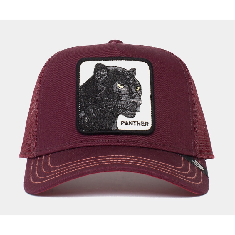 Panther Trucker Hat Mens Hat (Dark Red)